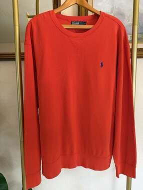 00s Vintage Polo Ralph Lauren Crewneck Washed Orange - XXL